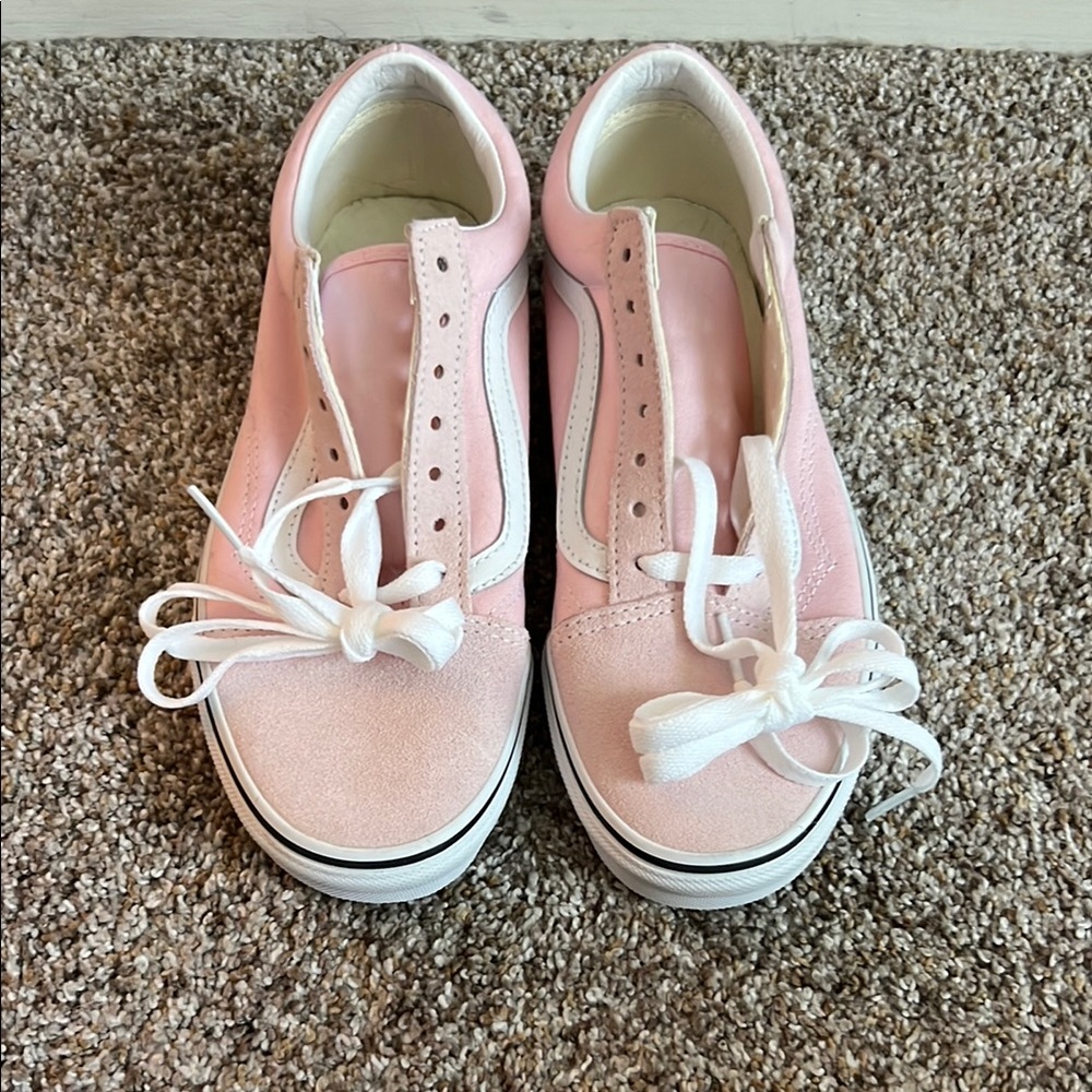 Vans Pink and White Old Skool Sneakers